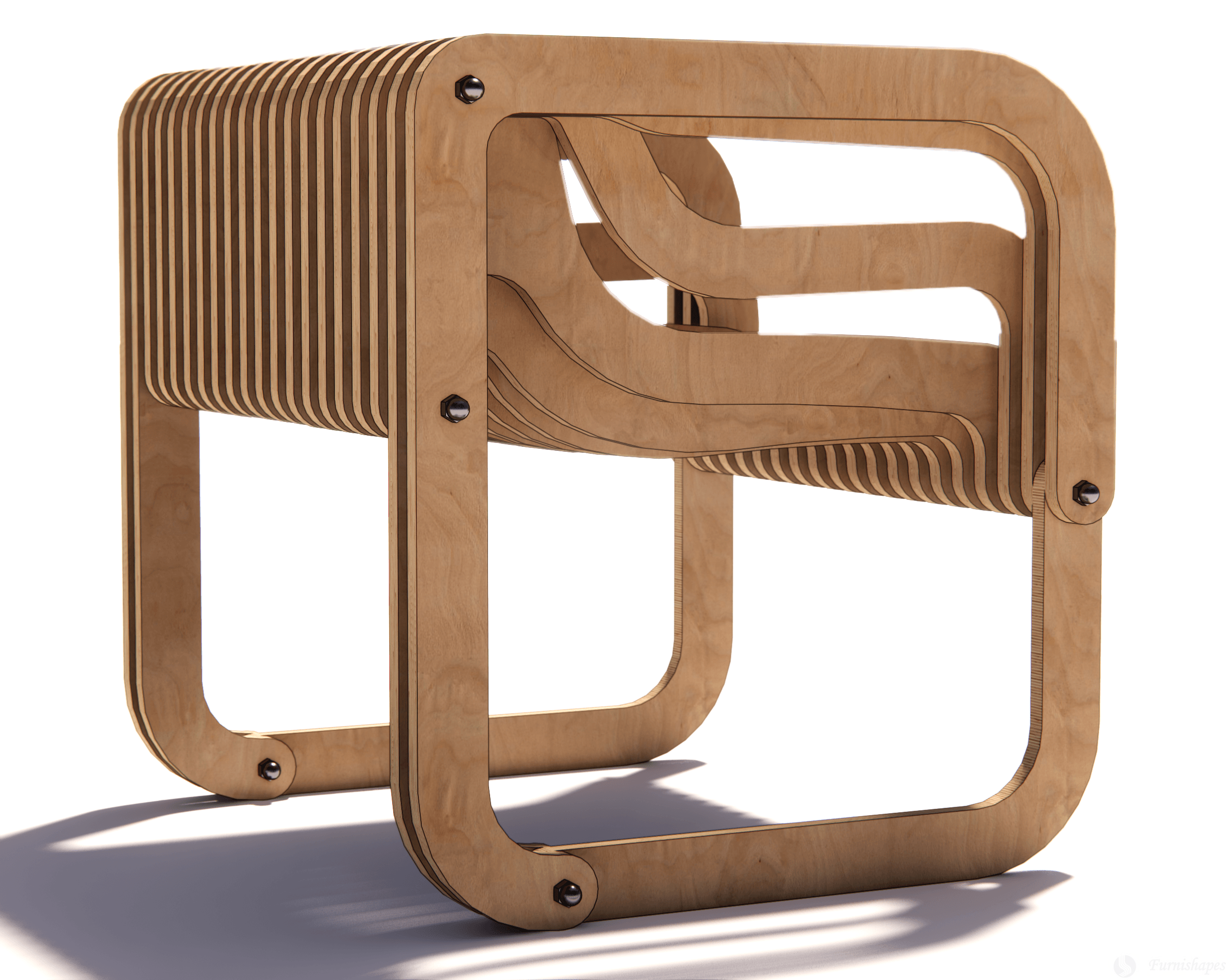 Modern Parametric Chair CNC Plans | Plywood DXF Files - Image 5