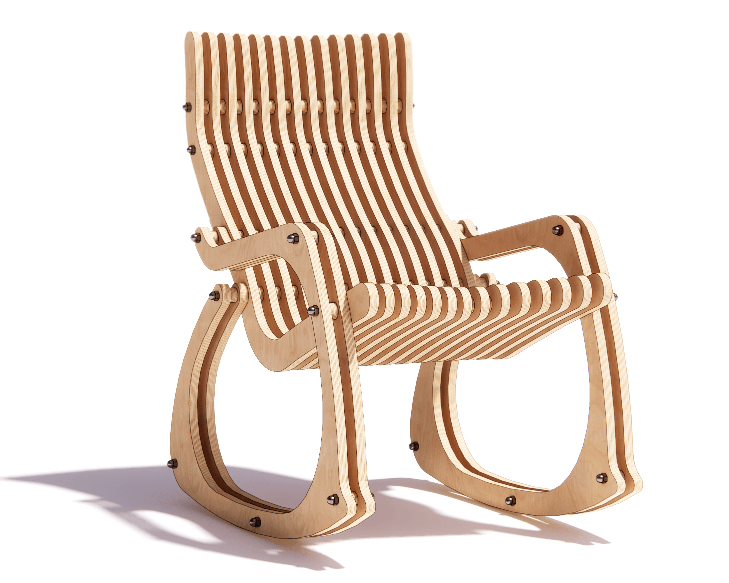 Parametric Rocking Chair CNC Plans | 3D Plywood DXF Files - Image 6