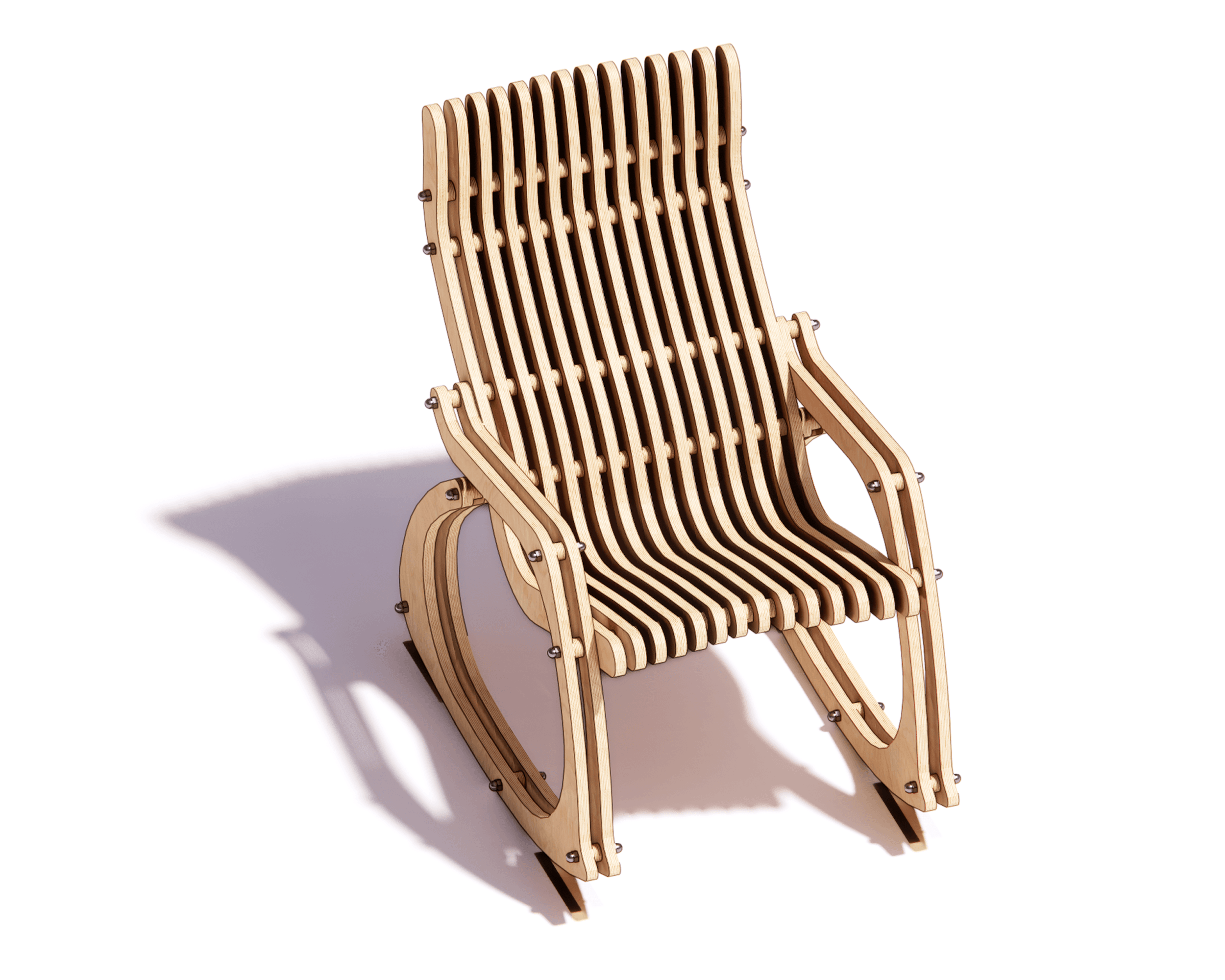 Parametric Rocking Chair CNC Plans | 3D Plywood DXF Files - Image 5