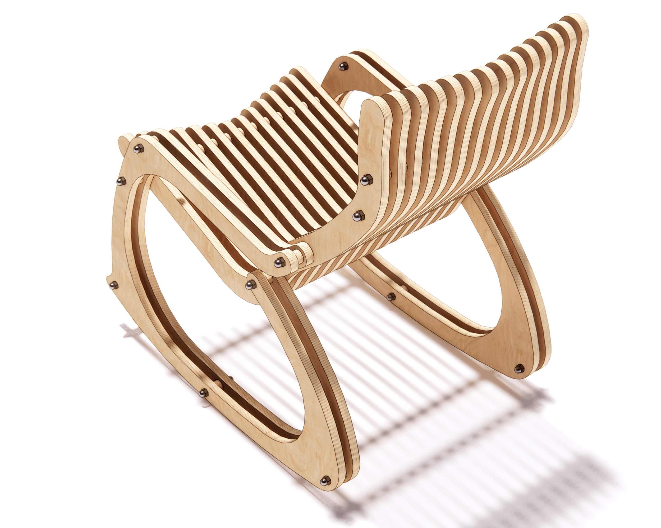 Parametric Rocking Chair CNC Plans | 3D Plywood DXF Files - Image 4