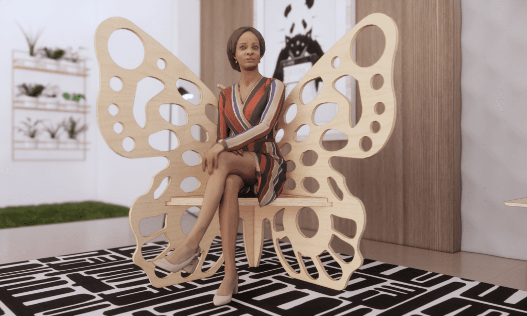 Wood Butterfly Chair CNC cutting pattern parametric plywood design.