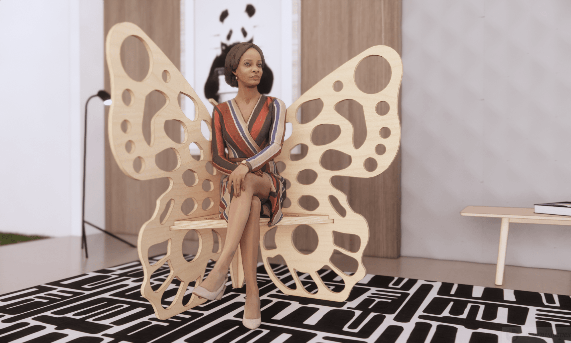 Wood Butterfly Chair - CNC Plans & Parametric DXF Files - Image 2