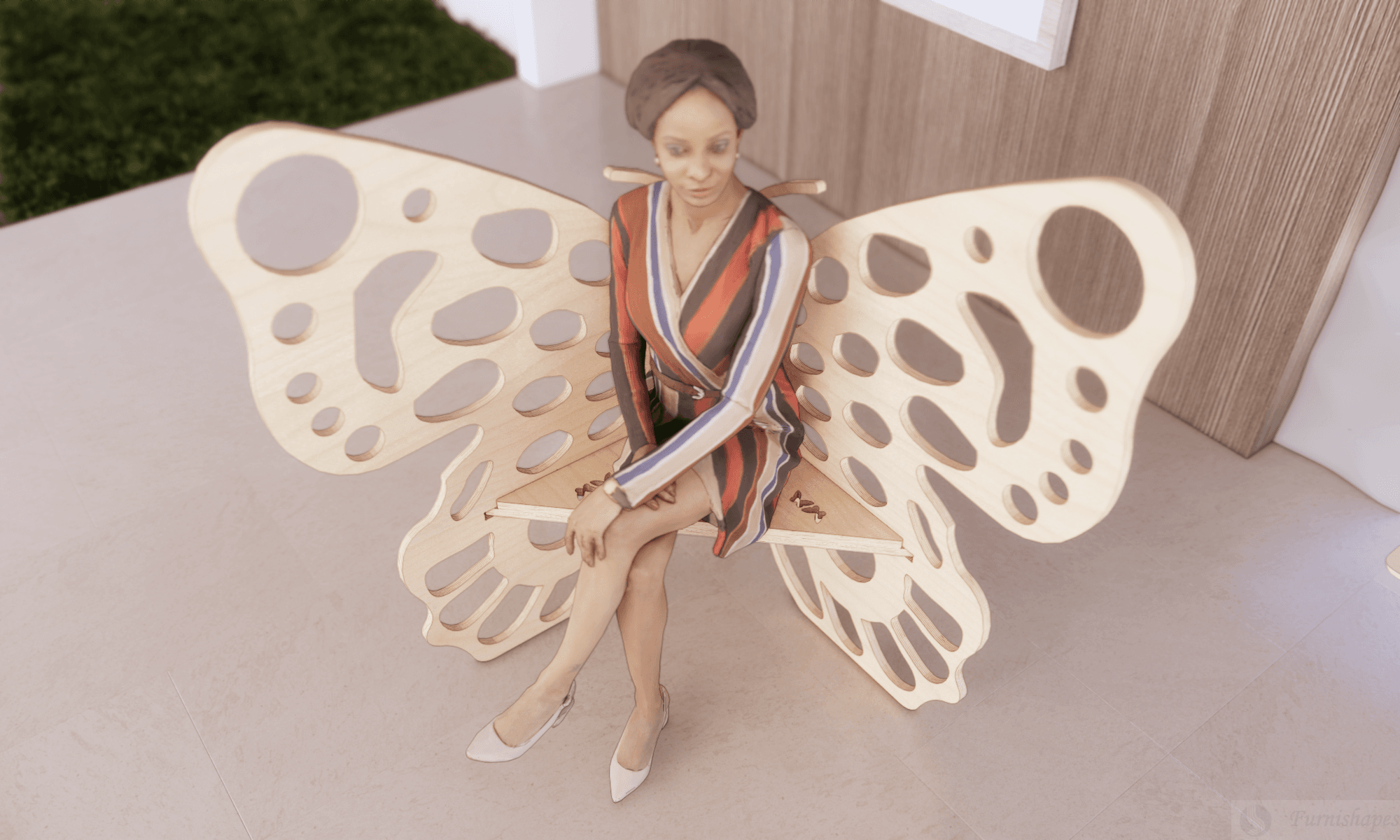 Wood Butterfly Chair - CNC Plans & Parametric DXF Files - Image 3