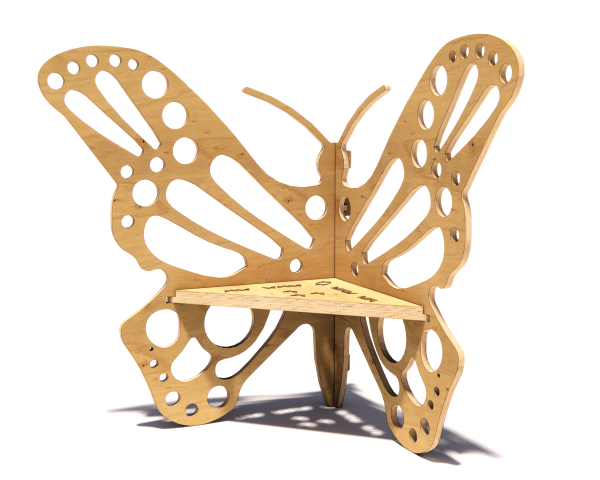 Wood Butterfly Chair CNC Plans - DXF Files - Image 2