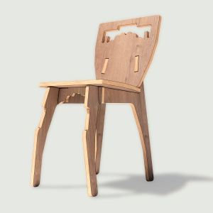 Minimalist Plywood Chair | DXF Digital File for CNC Cutting