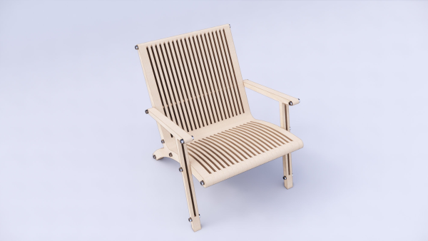 Comfortable Plywood Chair | DXF Digital File for CNC Cutting - Image 5