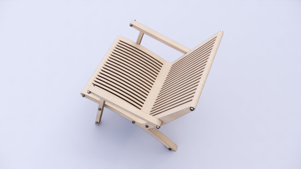 Comfortable Plywood Chair | DXF Digital File for CNC Cutting - Image 3