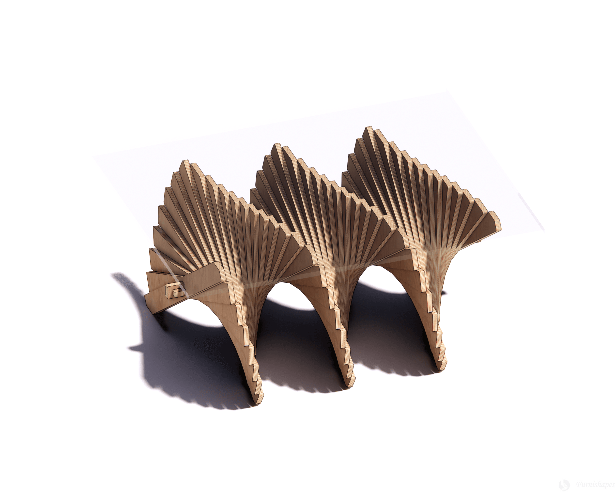 Twisted Plywood Table Base CNC Plans – 1-Sheet Parametric DXF Files - Image 5