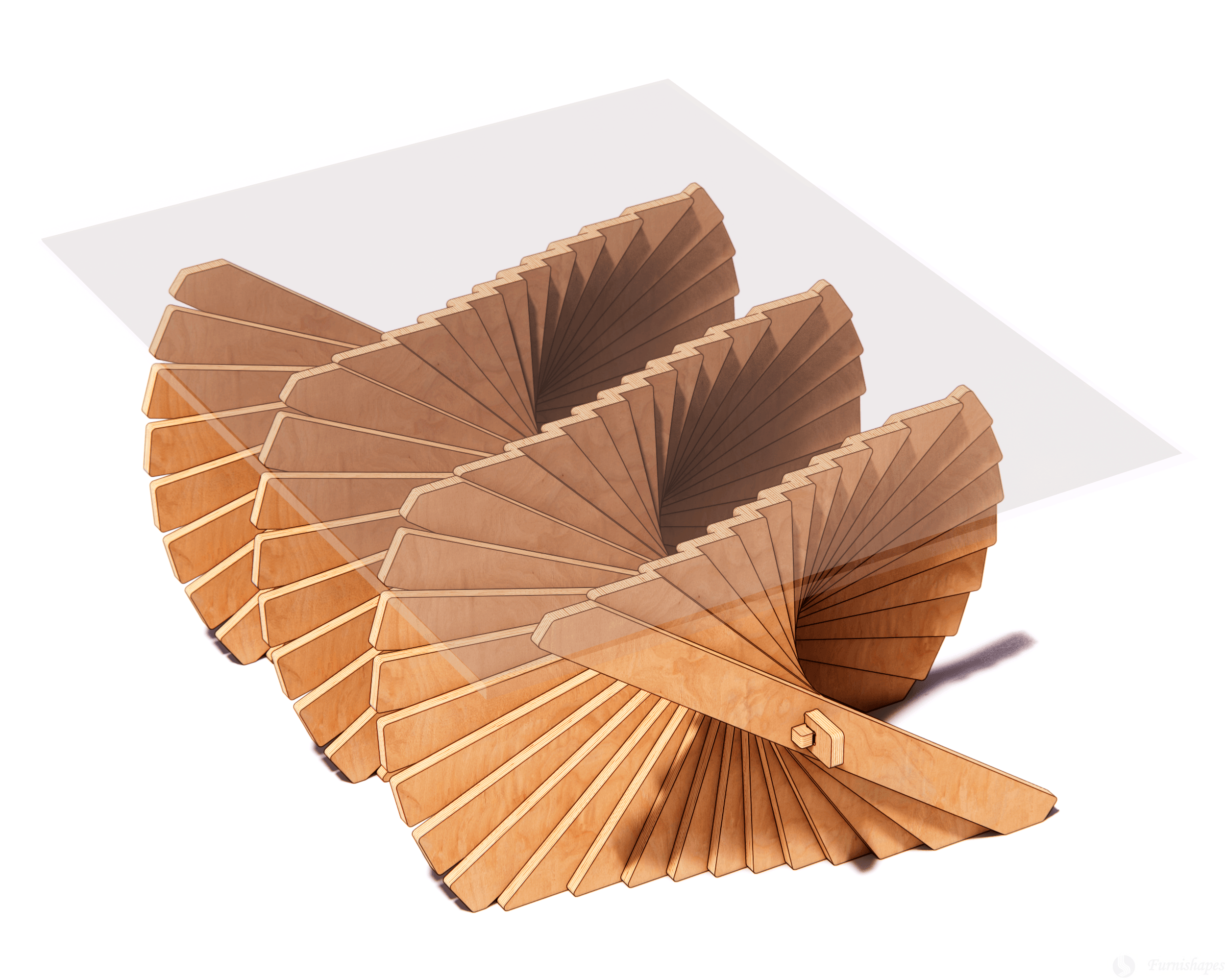 Twisted Plywood Table Base CNC Plans – 1-Sheet Parametric DXF Files - Image 4