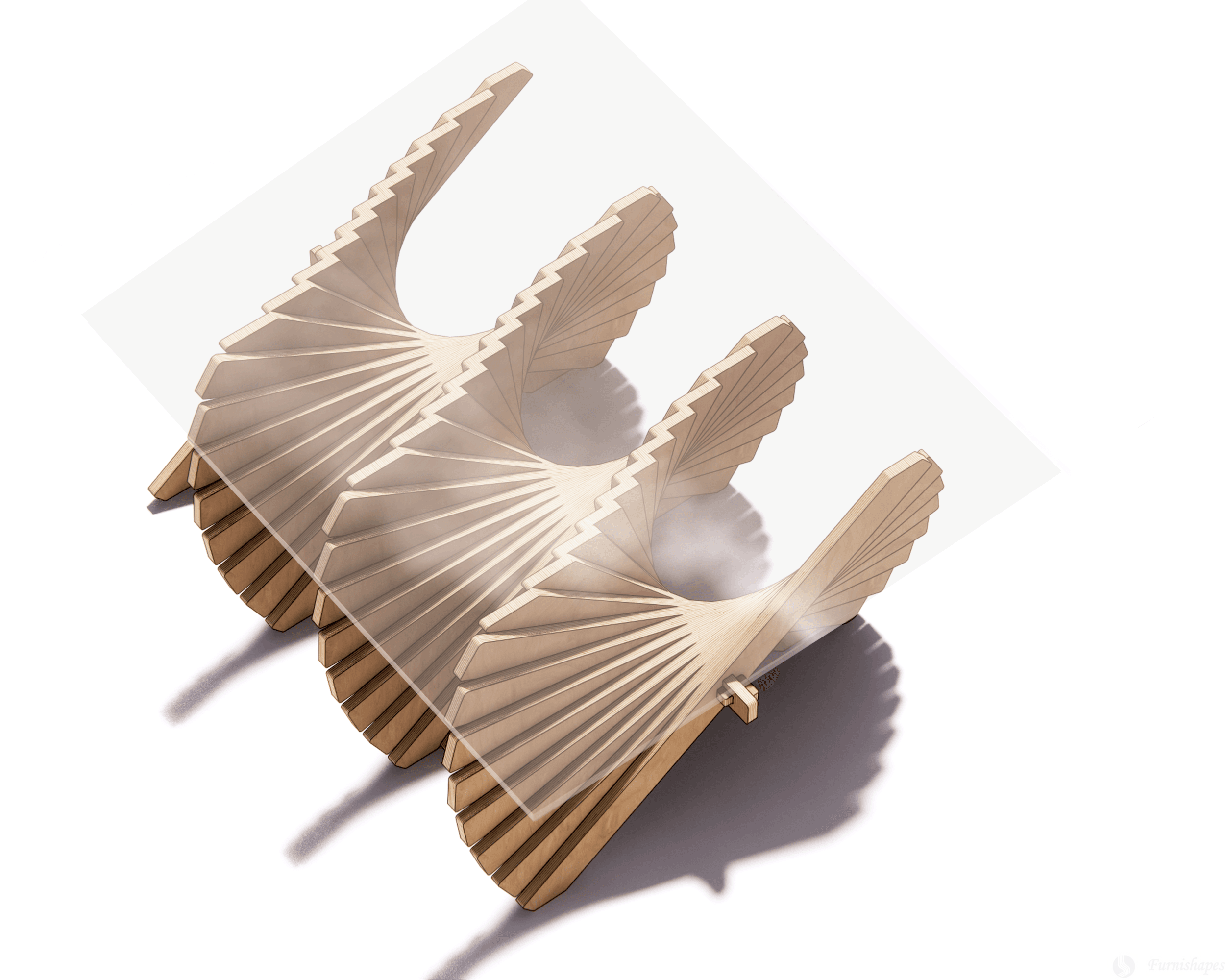 Twisted Plywood Table Base CNC Plans – 1-Sheet Parametric DXF Files - Image 3