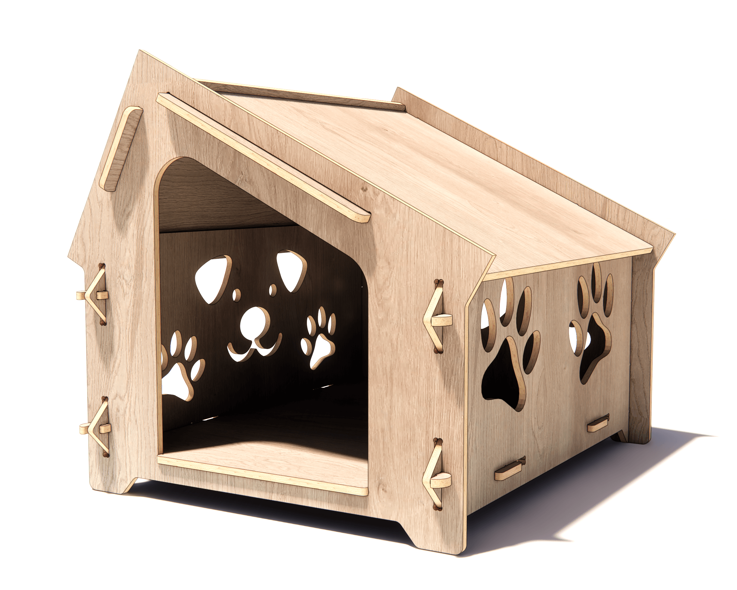 Modern Plywood Dog Kennel - Digital CNC & Laser Cut Files