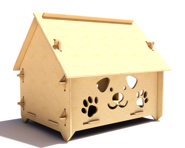 Playful Plywood Dog Kennel - Digital CNC & Laser Cut in DXF File format - Image 4
