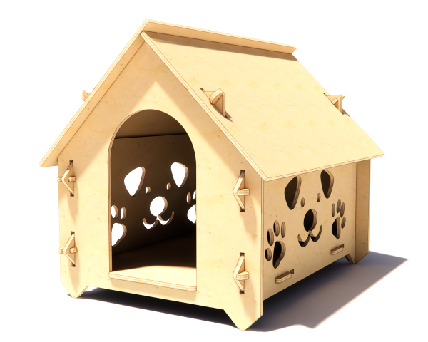 Playful Plywood Dog Kennel - Digital CNC & Laser Cut in DXF File format - Image 5