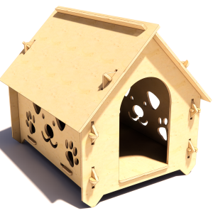 Playful Plywood Dog Kennel - Digital CNC & Laser Cut in DXF File format