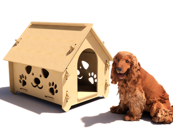 Playful Plywood Dog Kennel - Digital CNC & Laser Cut in DXF File format - Image 7