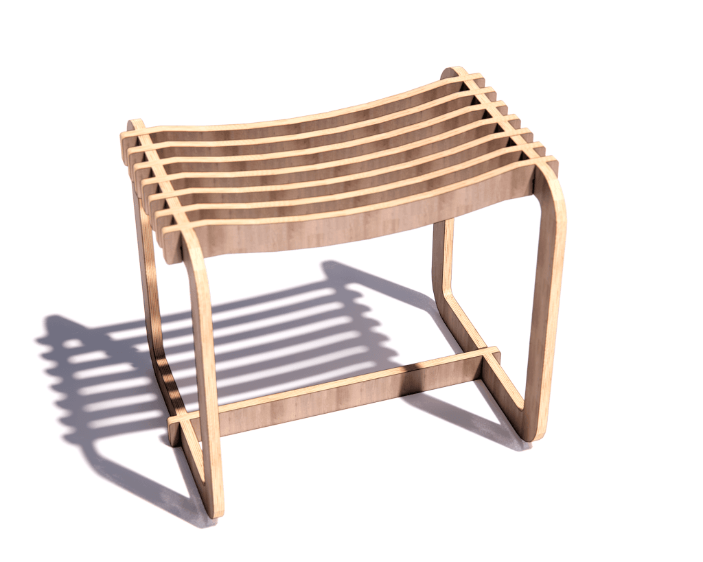 CNC Router Plans: Modern Slat Stool / Bench (DXF Files)