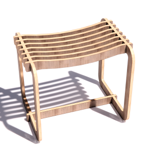 CNC Router Plans: Modern Slat Stool / Bench (DXF Files)