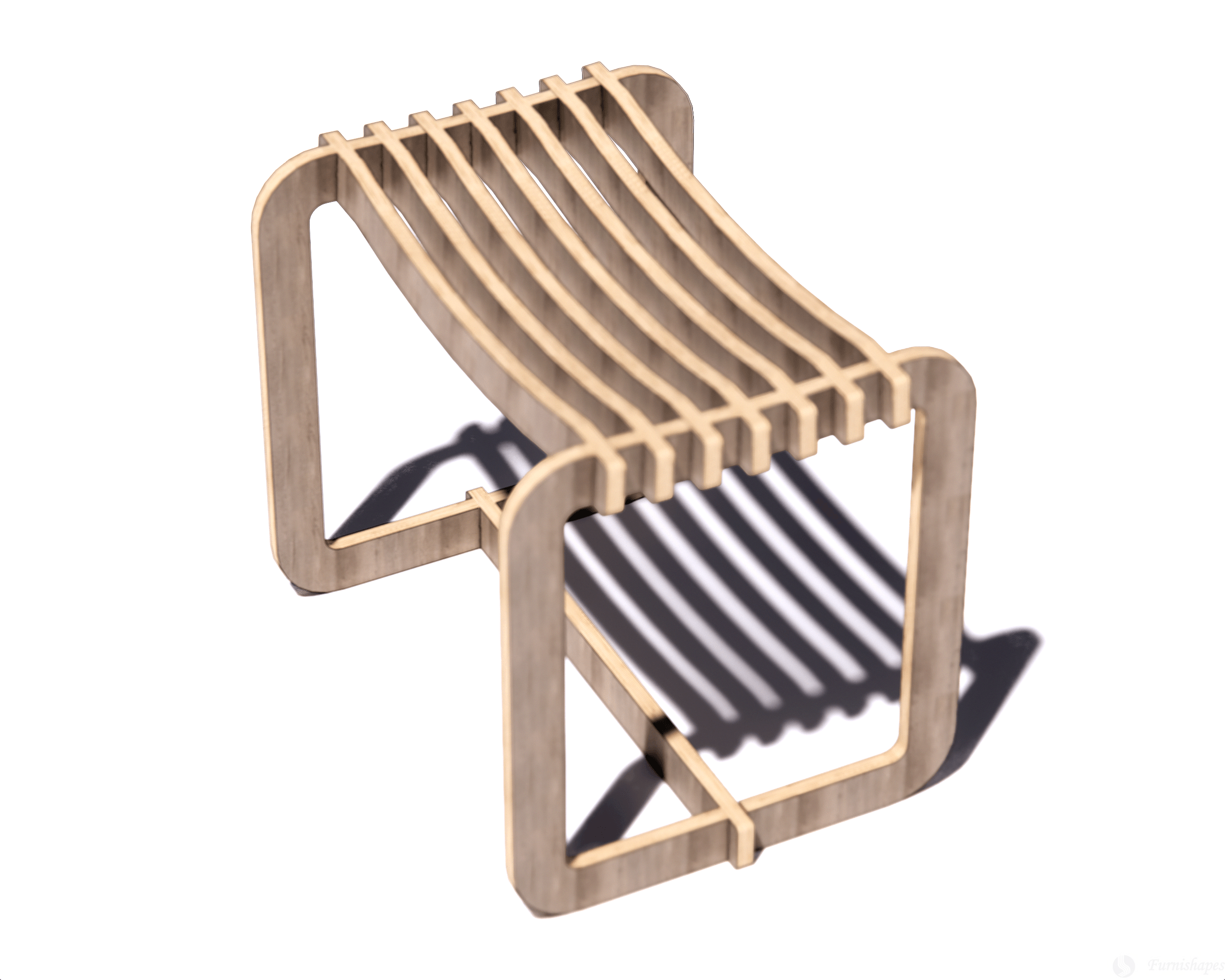CNC Router Plans: Modern Slat Stool / Bench (DXF Files) - Image 2