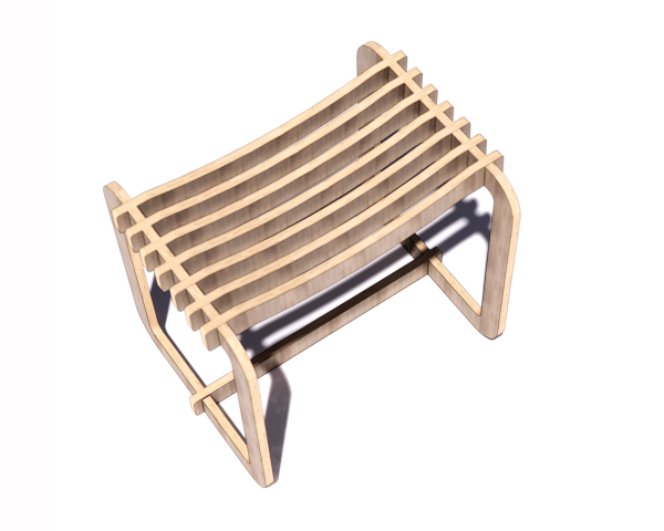 CNC Router Plans: Modern Slat Stool / Bench (DXF Files) - Image 3