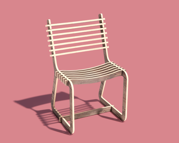 The Contour Slat Chair - Digital CNC Plans in DXF Format - Image 2