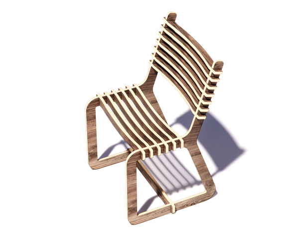The Contour Slat Chair - Digital CNC Plans in DXF Format - Image 4