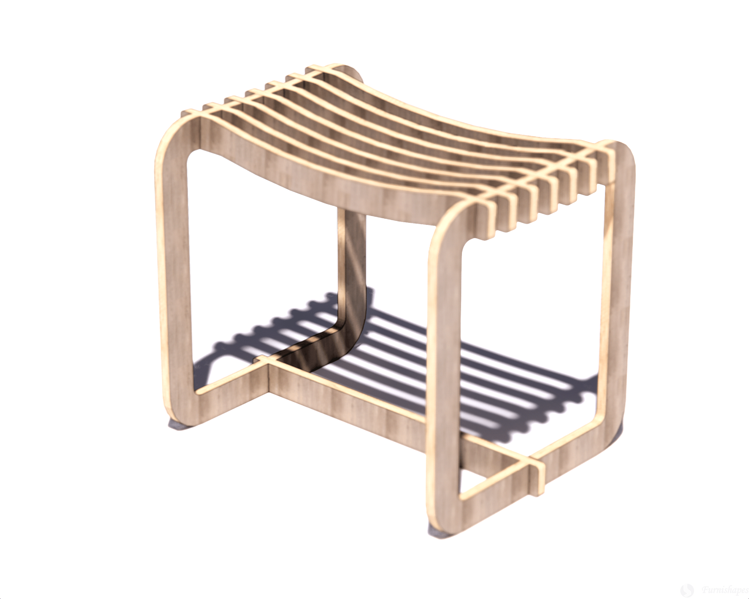 CNC Router Plans: Modern Slat Stool / Bench (DXF Files) - Image 5