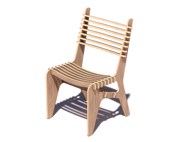 Modern Flowing Chair - Digital CNC Plans in DXF Format