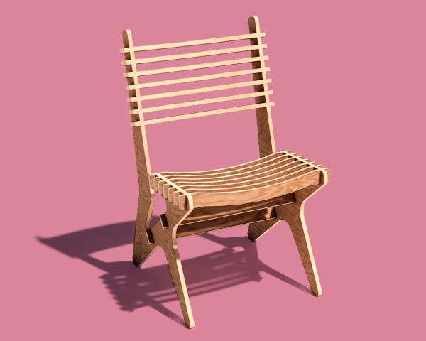 Modern Star Chair - Digital CNC Plans in DXF Format - Image 2