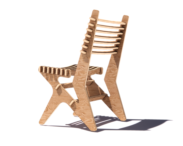 Modern Star Chair - Digital CNC Plans in DXF Format - Image 3