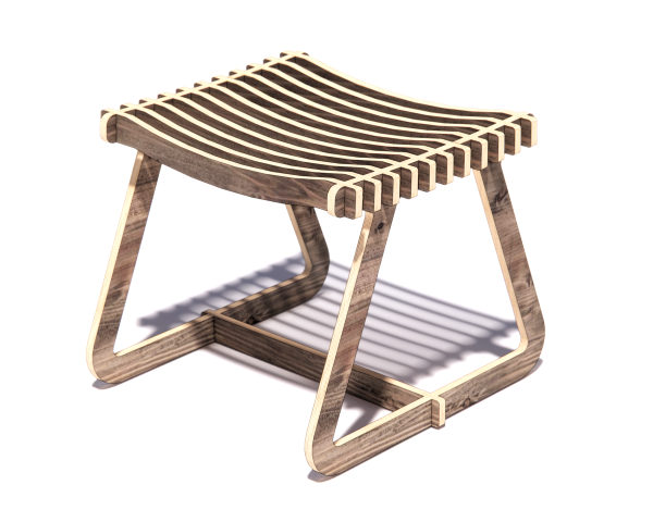 The "Step" CNC Plywood Stool Plan -DXF free file - Image 4