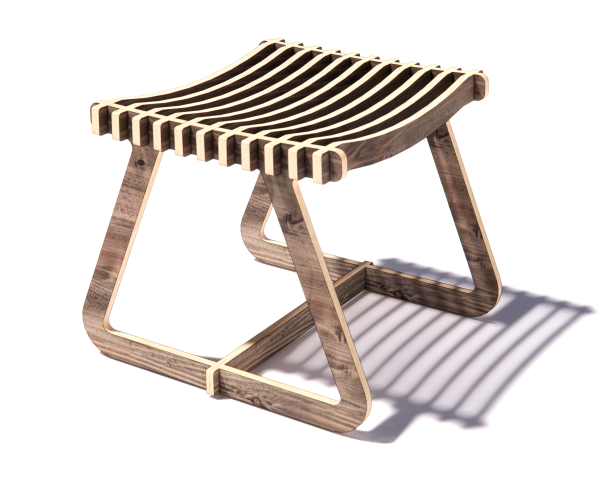 The "Step" CNC Plywood Stool Plan -DXF free file - Image 2