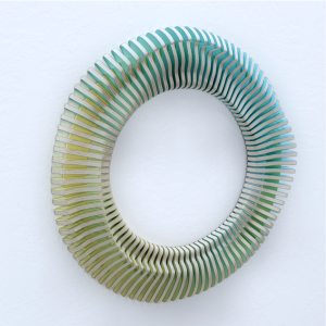 Parametric O-Ring wall art 3D slatted circular sculpture CNC router laser cutting template