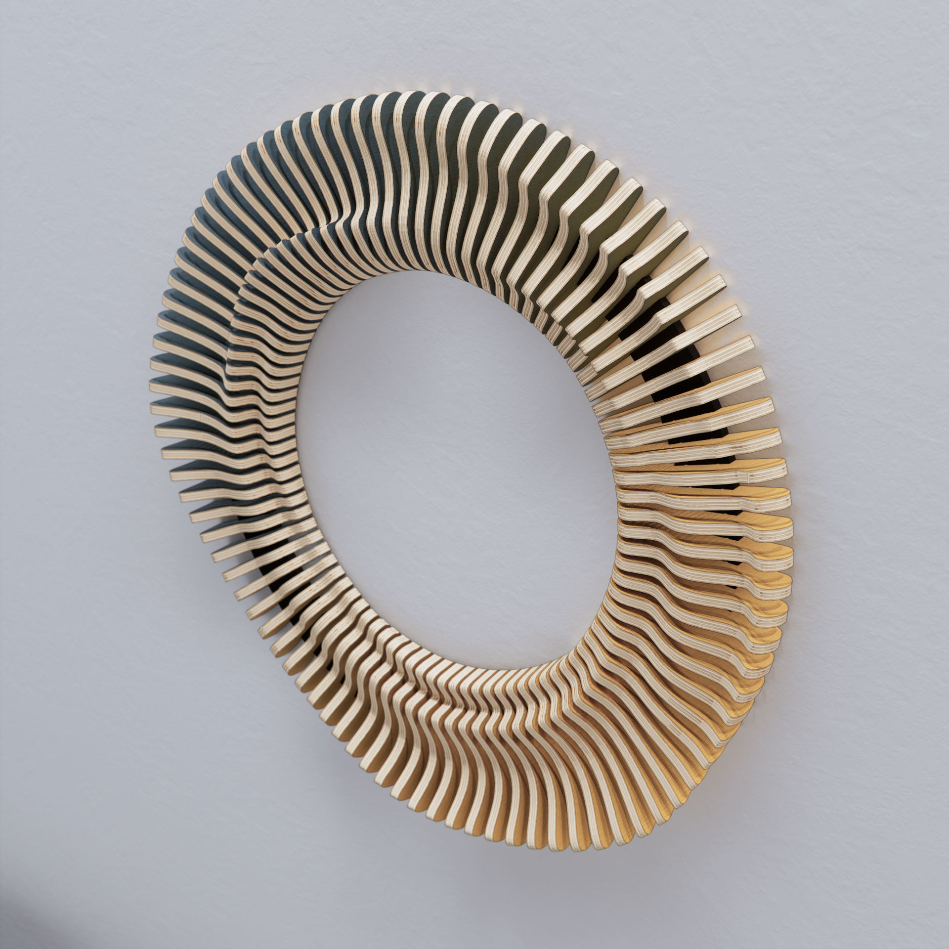 Parametric wave wall art CNC ring- DXF Router & Laser Cutting Plans - Image 3